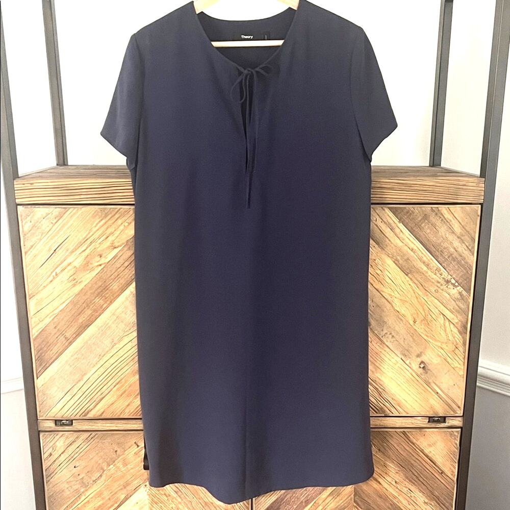 Theory Navy Short Sleeve Mini Dress Sz 8